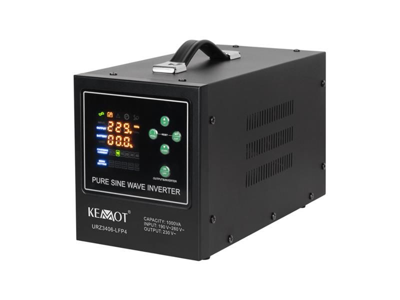 Zdroj záložný KEMOT PROsinus-1000-LFP4 12V 230V 1000VA 700W Black