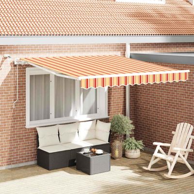 vidaXL Textília na slnečník Žltá a oranžová 350 x 250 cm Polyester