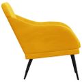 vidaXL Kreslo žlté 63x76x80 cm zamat