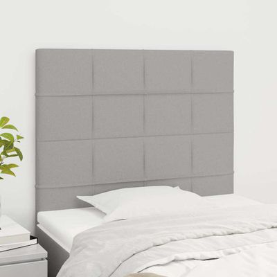 vidaXL Čelo postele svetlosivé 100x5x118/128 cm látkové