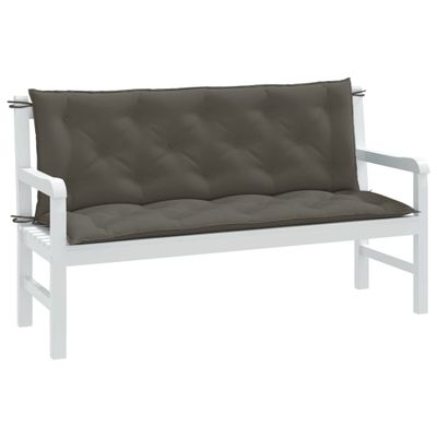 vidaXL Vankúše na záh. lavičku 2 ks tmavosivá melanž 150x50x7 cm látka