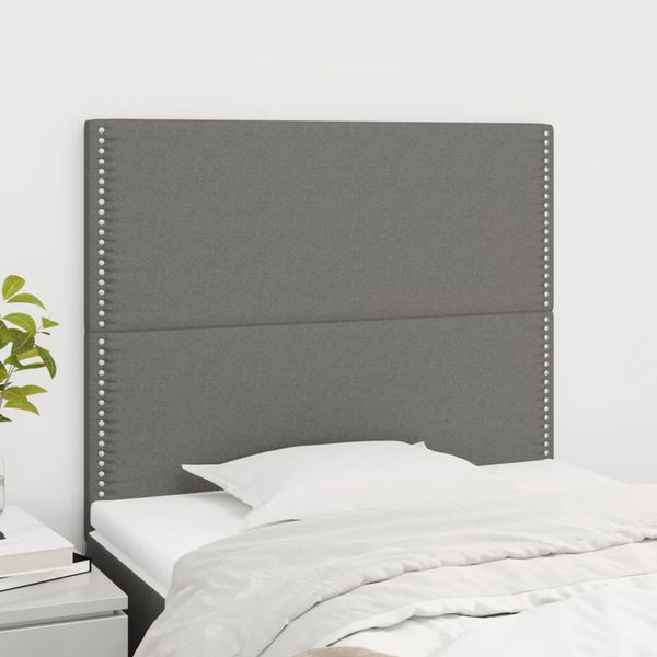 vidaXL Čelo postele tmavosivé 100x5x118/128 cm látkové