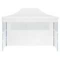 vidaXL Profesionálny skladací párty stan s 3 stenami biely 280x410x315 cm oceľový