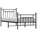 vidaXL Kovový rám postele s čelom a podnožkou čierny 90x190 cm