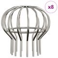 vidaXL Záslepka na zvodovú rúrku 8 ks Strieborná 110 mm Nerezová oceľ