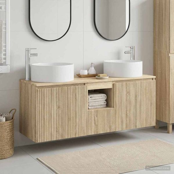 vidaXL Set kabinetov do kúpeľne 3 ks Dub sonoma 49,5 x 44,5 x 65,5 cm