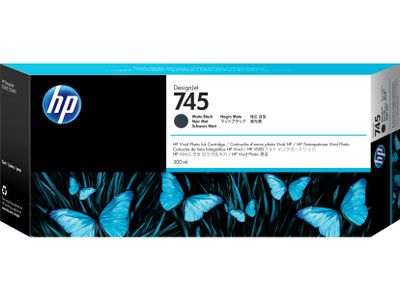 HP 745 atramentová náplň matná čierna, F9K05A