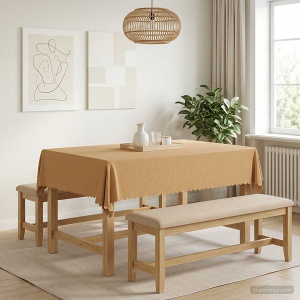 vidaXL Uterák na stôl Obdĺžnikový Béžová 140 x 180 cm