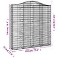 vidaXL Oblúkový gabionový kôš 7 ks 200x30x200/220cm pozinkované železo