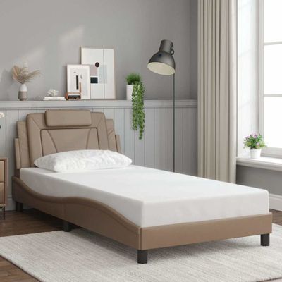 vidaXL Rám postele Viana bez matraca kapučínový 100x200 cm umelá koža