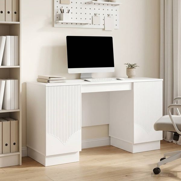 vidaXL Stôl Biela s vysokým leskom 142,5 x 50 x 75 cm Kompozitné drevo