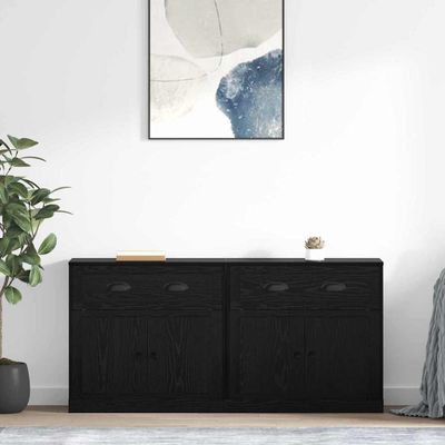 vidaXL Komody 2 pcs Čierny dub 70 x 35,5 x 67,5 cm Kompozitné drevo