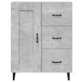 vidaXL Komoda betónovo sivá 69,5x34x90 cm spracované drevo