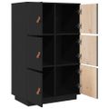 vidaXL Vysoká skrinka čierna 67x40x108,5 cm masívna borovica