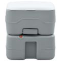 vidaXL Kempingové WC Šedý a biely 41,5 x 36,5 x 37,5 cm Polyetylén