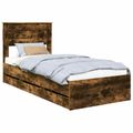 vidaXL Rám postele Dymová dub 100 x 200 cm Inžinierske drevo
