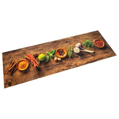 vidaXL Kuchynský koberec umývateľný koreniny 60x300 cm zamat