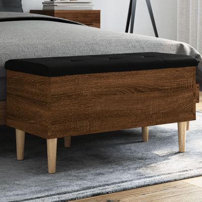 vidaXL Úložná lavička hnedý dub 82x42x46 cm kompozitné drevo
