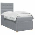 vidaXL Posteľ boxspring s matracom Svetlosivá Jednoduchý Látka