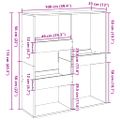 vidaXL Deliaca stena biela 100x33x115 cm kompozitné drevo