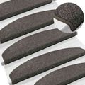 vidaXL Samolepiace schodové rohože 15 ks 80 x 24,5 x 3,5 cm Tmavosivá