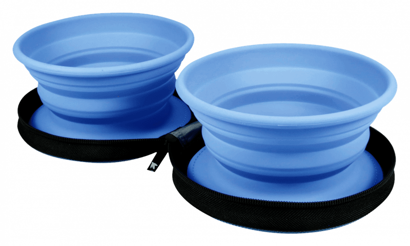 KiwiWalker TVL-866 Travel Double Bowl cestovná miska - modrá, 2ks