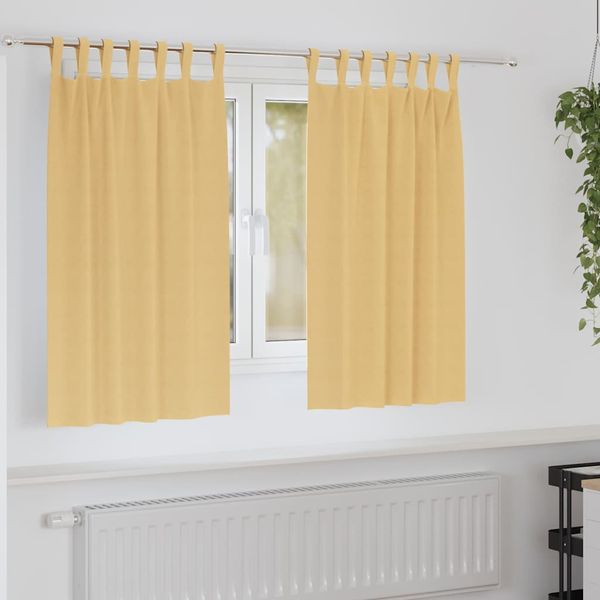 vidaXL Záclony na zatemnenie s krúžkami 2 pcs Béžová 140 x 140 cm