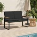 vidaXL Vonkajšia lavička 2 -Seater 107 x 61 x 80 cm polyratan Čierna