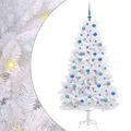 vidaXL Umelý Sklápací Vianočný Stromček Biela 180 cm PVC a oceľ