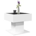 vidaXL Konferenčný stolík s LED biely 50x50x45 cm kompozitné drevo