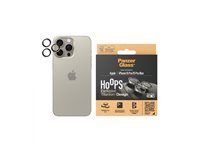PanzerGlass HoOps Apple iPhone 16 Pro/15 Pro/16 Pro Max/15 Pro Max - ochranné krúžky pre šošovky fotoaparátu - prírodný titán/sklo