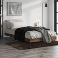vidaXL Posteľný rám bez matraca dymový dub 100x200 cm kompozitné drevo