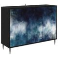 vidaXL Servírovacia skriňa RAALTE Čierny dub 102 x 33 x 76 cm