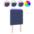 vidaXL Čelo postele s LED modré 80x7x118/128 cm látka