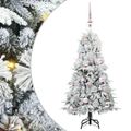 vidaXL Umelý Sklápací Vianočný Stromček Biela 120 cm PE a PVC