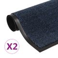 vidaXL Rohožky pred dvere 2 ks modré 120x180 cm obdĺžnikové všívané