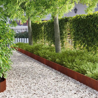 vidaXL Obrubník trávnika 30 ks 103 x 20 cm Oceľ Hrdzavý