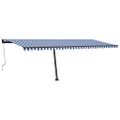 vidaXL Samostatne stojaca automatická markíza 600x350 cm modro-biela