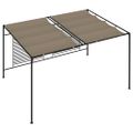 vidaXL Altánok so zaťahovacou strieškou 3x4x2,3 m sivohnedý 180 g/m²