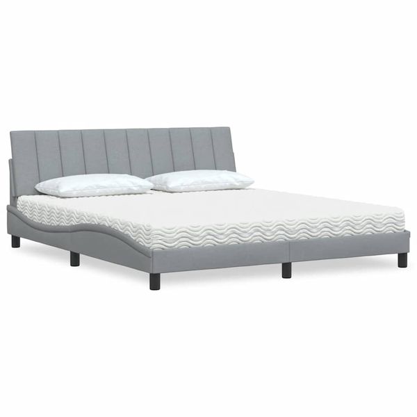 vidaXL Posteľ s matracom Hanko bledosivá 180x200 cm látka