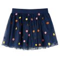 Detská tylová sukňa s polka bodkami námornícka modrá 104