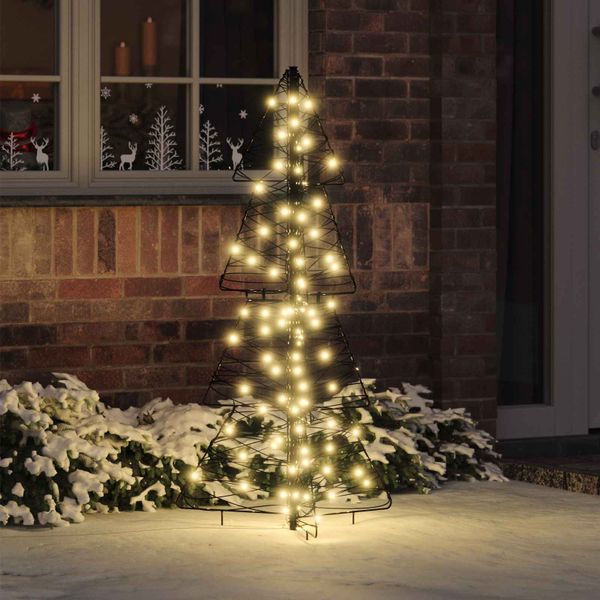 vidaXL Vianočný stromček s 100 LED-i Teplá biela 120 cm Ratan
