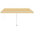 vidaXL Automatická markíza s LED a senzorom vetra 450x350cm žlto-biela