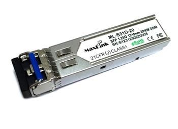 MaxLink 1.25G SFP optický modul, SM, 1310nm, 20 km, 2x LC konektor, DDM, kompatibilný s Cisco