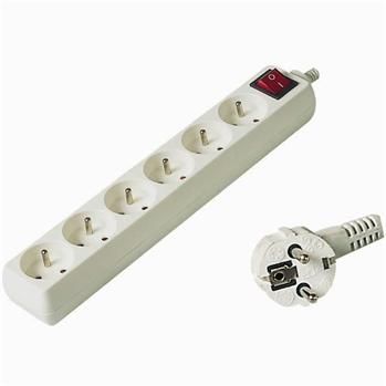 Predlžovací prívod 230V, 7m,6 zásuviek + vypínač