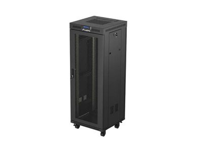 19'' Voľne stojúca racková skriňa 32U 600X600 čierna lcd s perforovanými dverami lanberg (ploché balenie)