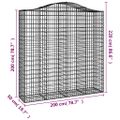 vidaXL Oblúkový gabionový kôš 8 ks 200x50x200/220cm pozinkované železo