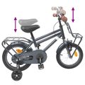 vidaXL Detské Kolo 12 Palcov pre 2-4 roky Tmavosivá