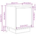 vidaXL Nočná skrinka s LED osvetlením Dub dymový 38x34x50 cm