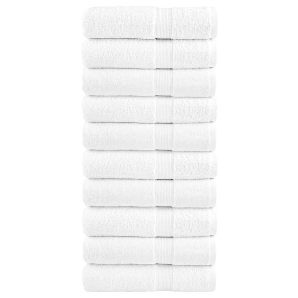 vidaXL Prémiové sprchové uteráky SOLUND 10 ks biele 70x140 cm 600 g/m2